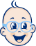 Cara de bebé con gafas